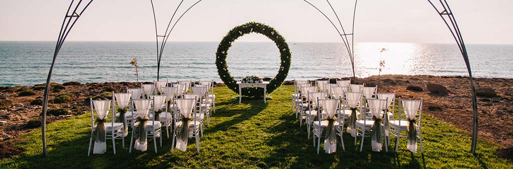 Wedding seating near a beach