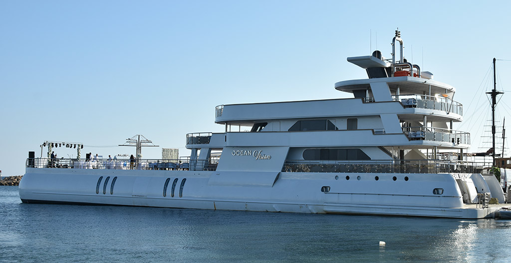 Wedding yacht in the sea