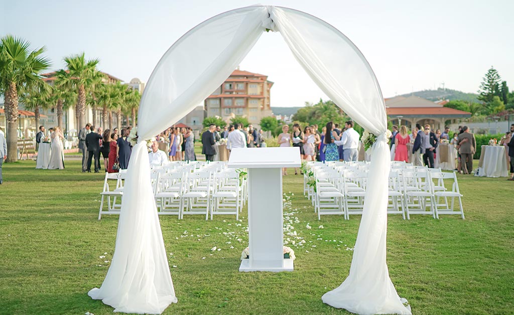 Wedding Arch in Hotel Grounds